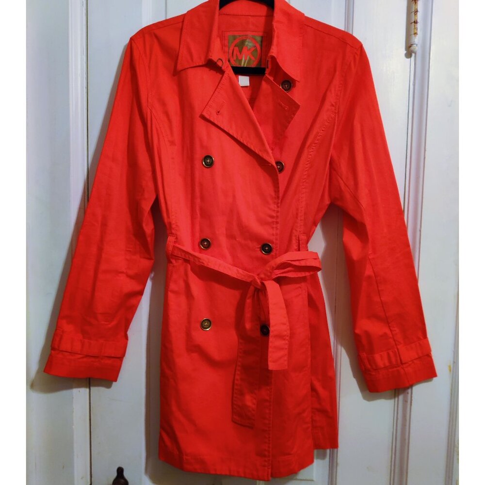 Michael Kors bright red raincoat NWOT